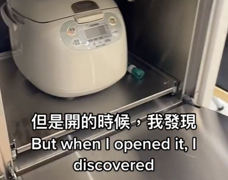 ▲一名外國人發現台灣人將電鍋放到一個像是烤箱的東西，好奇詢問有何用途。（圖/Tik Tok@jameswonglife）