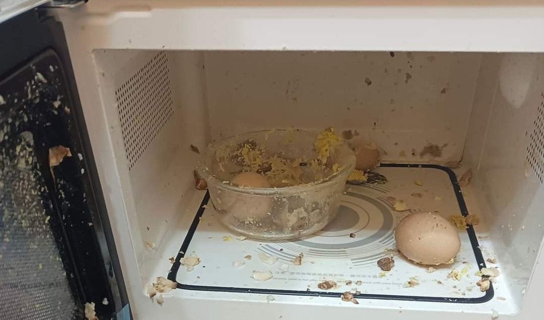 ▲有民眾到7-11買了5顆茶葉蛋，但帶回家放入微波爐後，卻全部「爆掉」，網友看完後也紛紛提醒微波蛋的注意事項（圖／翻攝自爆廢公社）
