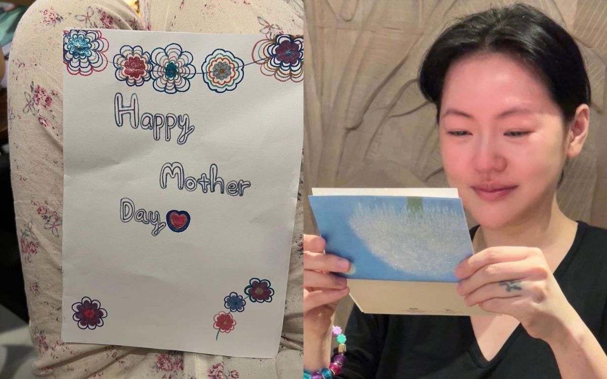 ▲小S公布女兒們送的卡片，碎花睡褲意外被關注。（圖／翻攝小S IG）