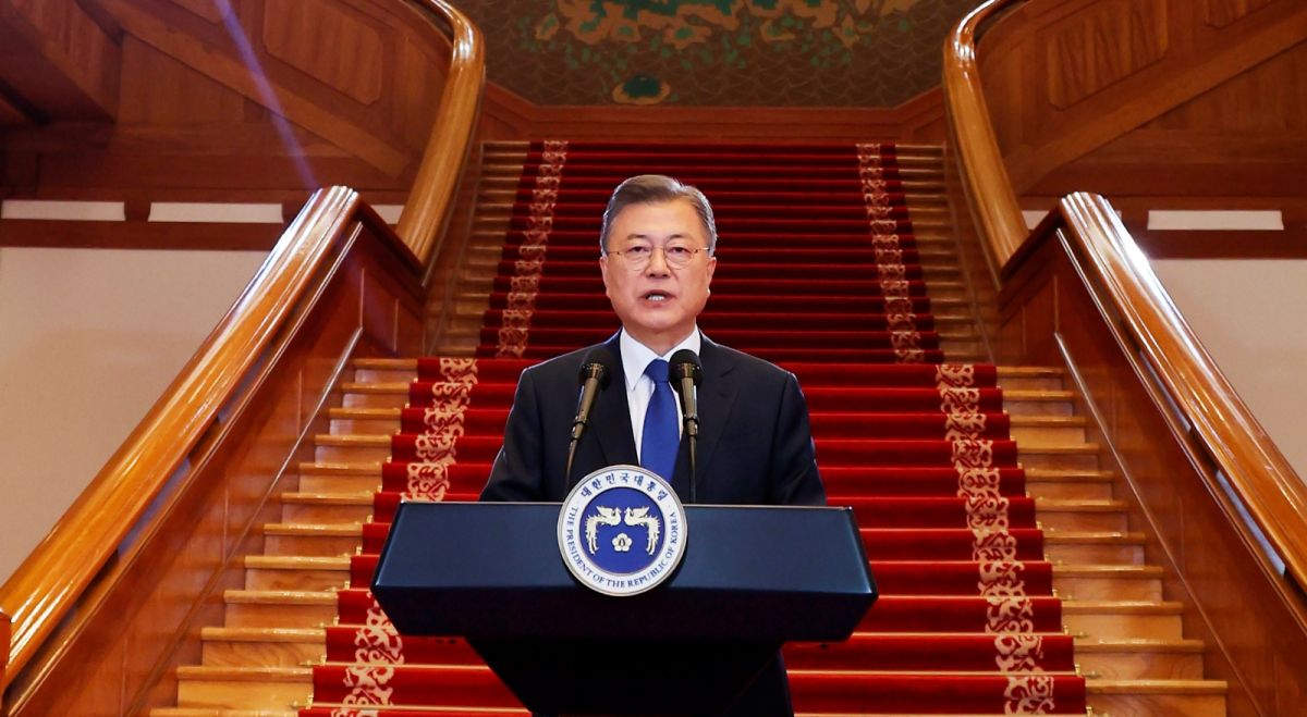 ▲韓國總統文在寅（圖）9日發表離任演說，新一屆的尹錫悅政府將在10日走馬上任。（圖／美聯社／達志影像）