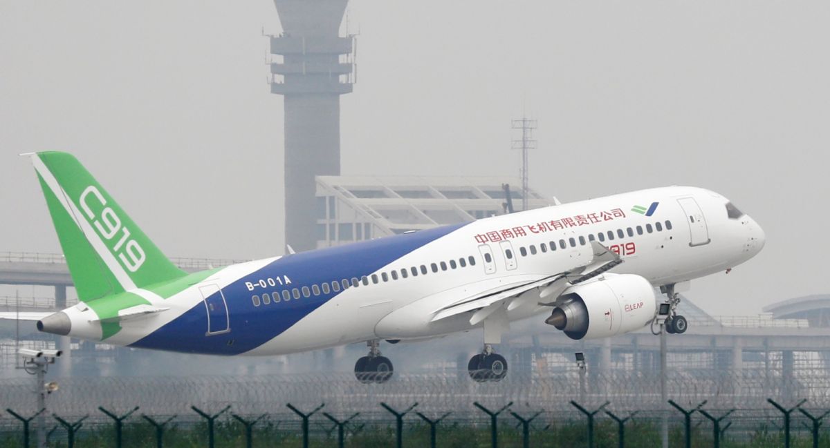 ▲中國國產的C919今天在上海首飛試驗成功。資料照。（圖／美聯社／達志影像）