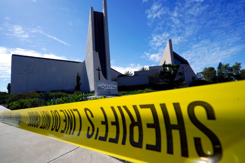 ▲加州橘郡（Orange County）城鎮拉古納伍茲（Laguna Woods）日內瓦長老會教堂（Geneva Presbyterian Church）發生槍擊案。（圖／美聯社／達志影像）