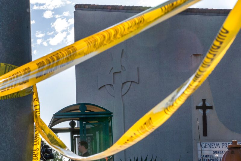 ▲加州橘郡（Orange County）城鎮拉古納伍茲（Laguna Woods）日內瓦長老會教堂（Geneva Presbyterian Church）發生槍擊案。（圖／美聯社／達志影像）