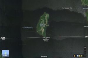 ▲「普羅文斯島」由於外觀形狀與台灣非常相似，被網友直呼是「類台灣」。（圖／翻攝自Google Maps）
