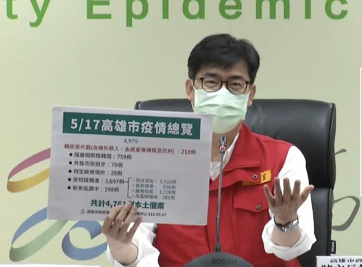 ▲高雄今天新增4761確診，陳其邁表示，隔離期間陰轉陽增加最多，沒有社區傳播風險。(圖／高市府提供）