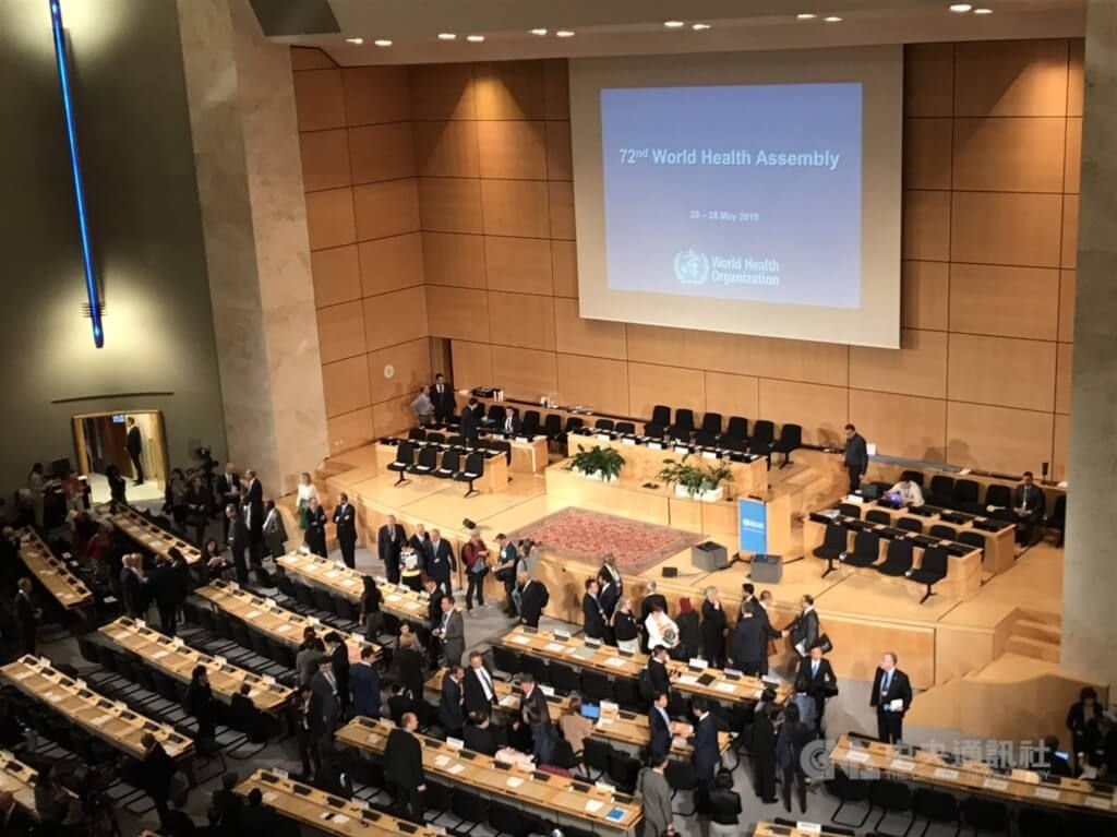 ▲13國提案相挺 美籲讓台灣以觀察員身分參與WHA。圖為2019年第72屆世界衛生大會。（中央社檔案照片）