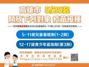 ▲高雄市5月25日起即會安排到校園施打BNT。（圖／高市府提供）