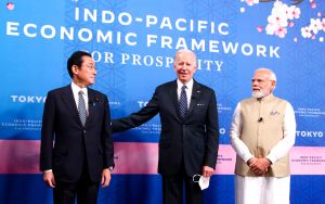 ▲日本首相岸田文雄、美國總統拜登和印度總理莫迪今（23）日在東京出席印度太平洋經濟框架（IPEF）的啟動活動。（圖／美聯社）