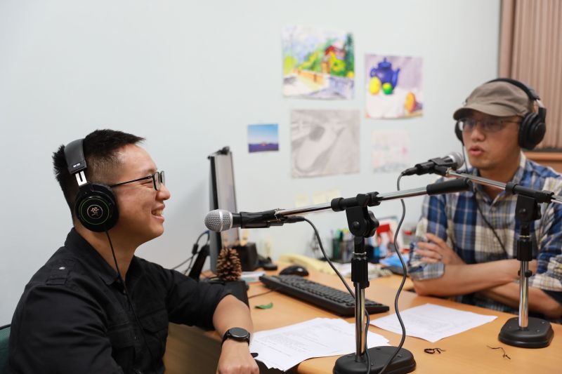 ▲清華音樂人Podcast「當代音樂與社會」系列主持人林浩立（左）與鄭志鵬（右）。（圖／清大提供）