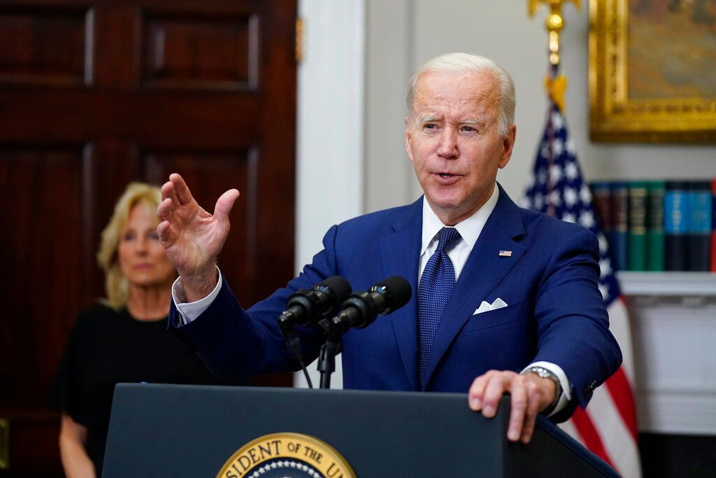 ▲美國總統拜登針對德州小學槍擊案發表全國談話，疾呼要求國內加強槍枝管制。（圖／美聯社／達志影像）