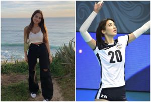 ▲有排球經歷的Leonor（左），也讓一些網友聯想到曾在台爆紅的哈薩克女排隊員「莎賓娜」（右）（圖／Leonor、Sabina IG）