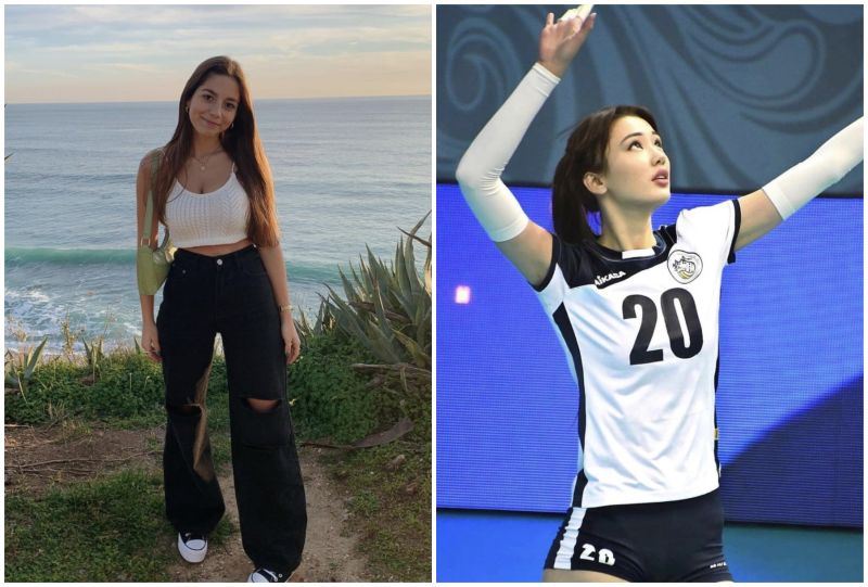 ▲有排球經歷的Leonor（左），也讓一些網友聯想到曾在台爆紅的哈薩克女排隊員「莎賓娜」（右）（圖／Leonor、Sabina IG）