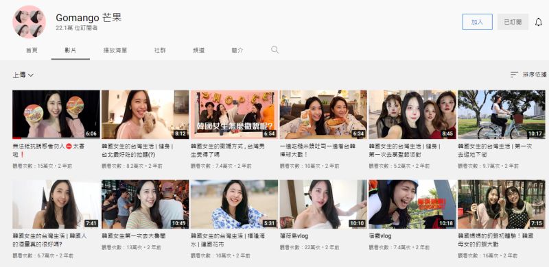 ▲芒果從2019年底就沒有再發出新影片。（圖／翻攝芒果Youtube頻道）