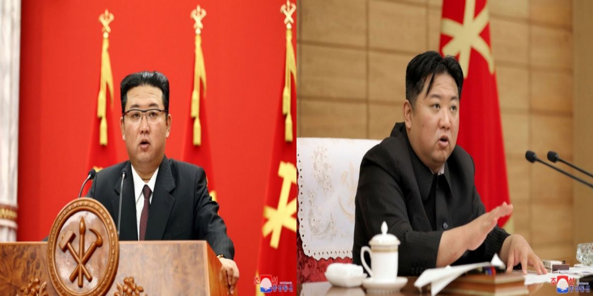 ▲有韓媒將金正恩去年底（左）與今年5月（右）的照片做比較，發現他疑似有復胖的傾向，不排除是壓力大等因素造成。（圖／美聯社／達志影像）