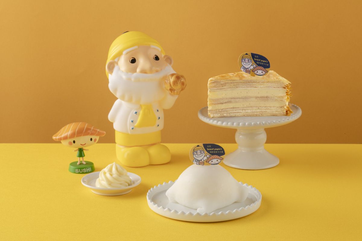 ▲爭鮮最好吃的「不是鮭魚壽司」，被讚奶酪甜點才是本體。今夏與NO.1泡芙beard papa’s鬍子爺爺跨界聯名，推出限定卡士達千層蛋糕、卡士達生乳冰心大福，竟然一吃就融化在嘴裡。（圖／beard papa's提供）