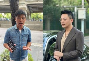 ▲葛斯齊(左)曬證據開戰汪小菲。(圖/記者葉政勳攝、汪小菲微博) ▲葛斯齊(左)曬證據開戰汪小菲。(圖/記者葉政勳攝、汪小菲微博)