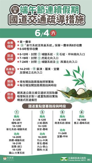 ▲今日國道交通管控措施。(圖/高公局) ▲今日國道交通管控措施。(圖/高公局)