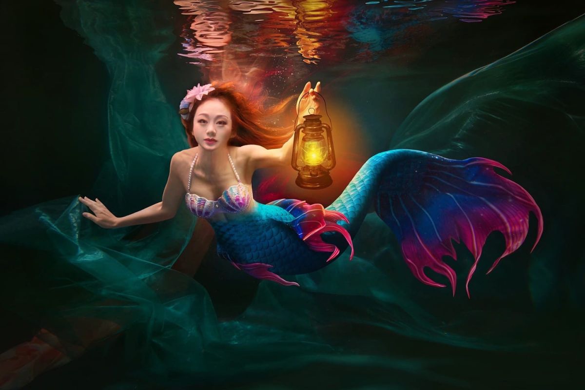 ▲賴心雅（浪浪鴨）是專業的水下模特兒，水下攝影作品讓人忍不住讚嘆「真人版美人魚出現了」。（圖／賴心雅提供）