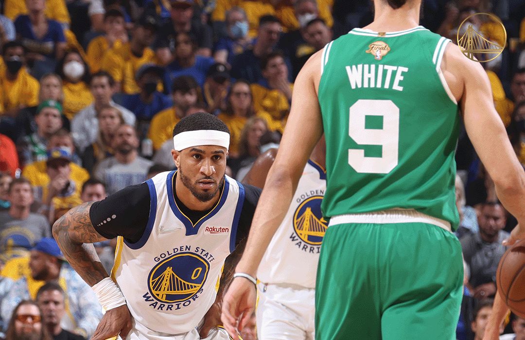 ▲Jayson Tatum遭到Gary Payton II嚴防。（圖／取自GS Warriors）