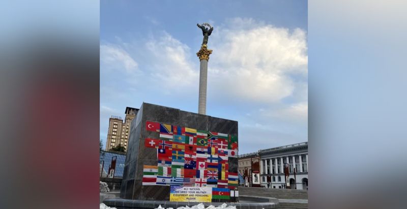 台灣援助烏克蘭　中華民國國旗現身基輔廣場