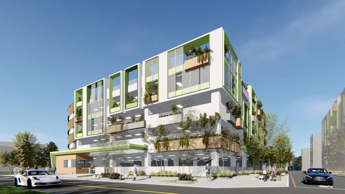 ▲北區成德里立體停車場初步規劃地上4層，216席汽車位與45席機車位，含活動中心及托嬰中心等多目標使用空間（圖／台南市交通局提供）