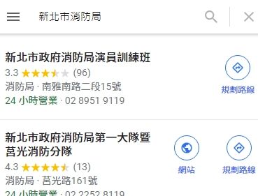 ▲有網友將Google Map上新北市消防局的名稱改名,嘲諷意味十足。(圖/民眾提供)