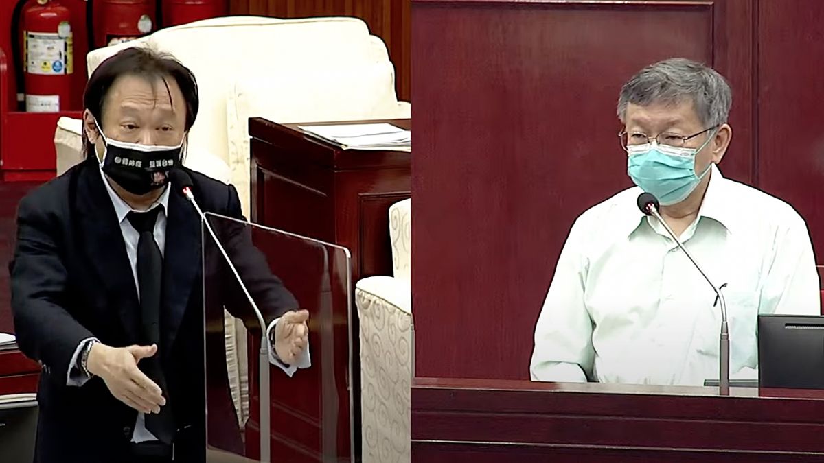 ▲民進黨台北市議員王世堅在施政總質詢時，質疑市長柯文哲可能放生副市長黃珊珊。（圖／翻攝北市議會直播系統）