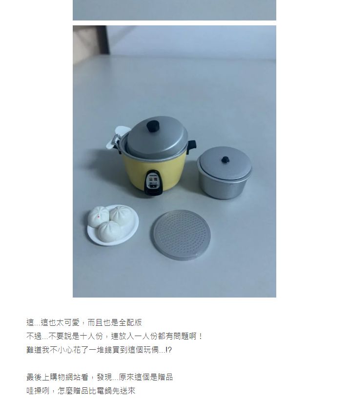 ▲原PO網購電鍋卻收到超迷你電鍋，追查後才得知是贈品，更有玩家看出原PO幸運的拿到隱藏版。（圖／翻攝Dcard）