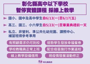 ▲彰化縣政府宣布延長線上教學。（圖／彰化縣政府）