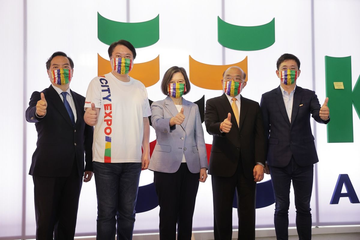 ▲基隆城市博覽會今（10）日開幕，總統蔡英文、行政院長蘇貞昌、基隆市長林右昌與在地立委蔡適應一同現身。（圖／總統府提供）