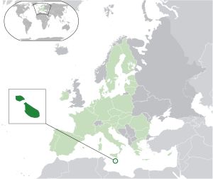 ▲馬爾他共和國（深綠色）位於地中海上，面積僅316平方公里。（圖／翻攝維基百科）