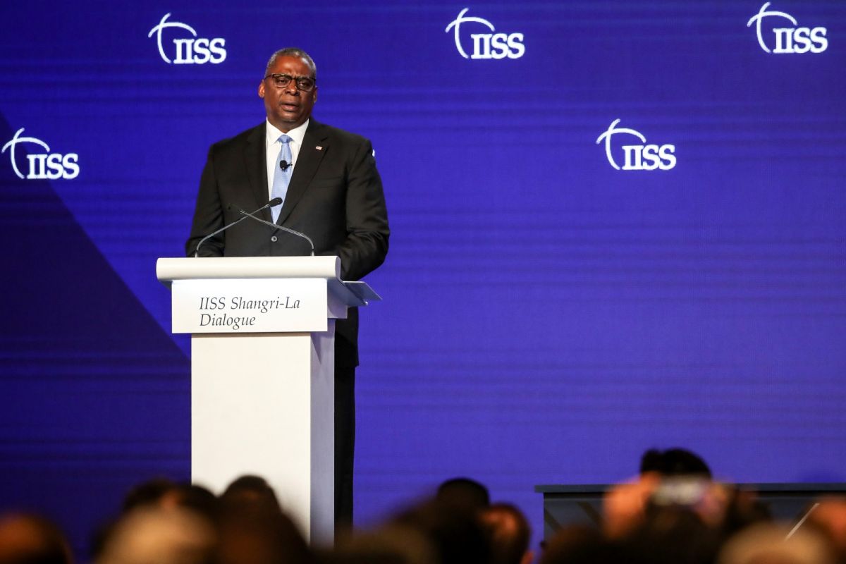 ▲美國國防部長奧斯汀11日上午發表印太戰略演說。（圖／美聯社／達志影像）