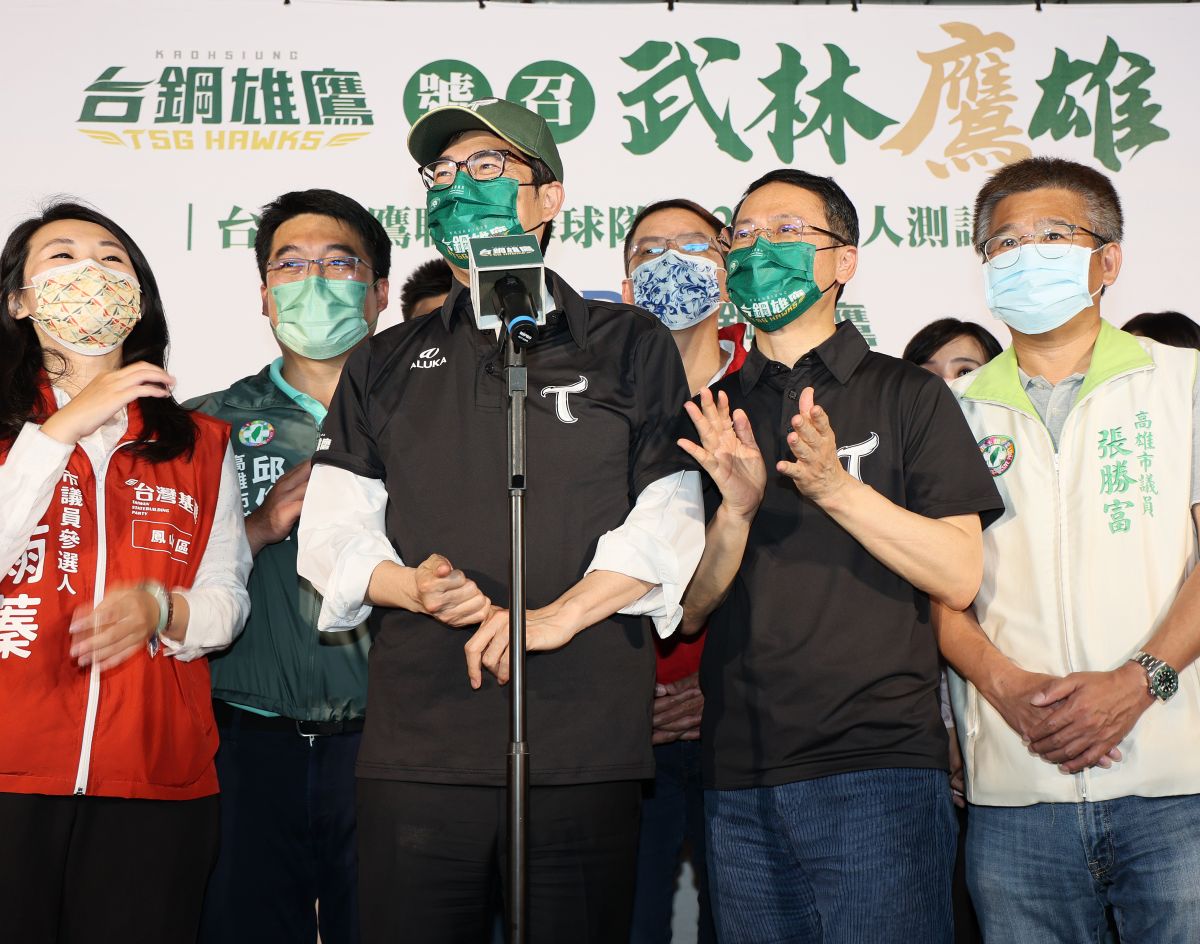 ▲中職台鋼測試會，高雄市長陳其邁出席。（圖／台鋼提供）