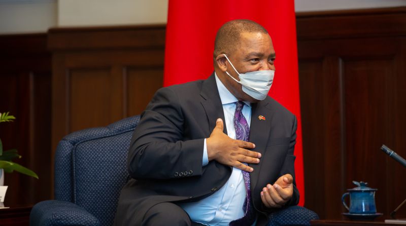 ▲史瓦帝尼王國新任駐台特命全權大使蒙西比(Promise Msibi),今到總統府呈遞到任國書。(圖/總統府提供)