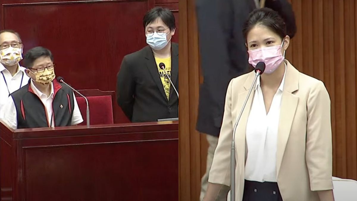 ▲議員林亮君在議會大會中詢問四個局處首長，是否同意柯文哲「議員作秀、羞辱公務員」的說法？四位局處首長都並未舉手表示認同。（圖／翻攝北市議會直播系統）