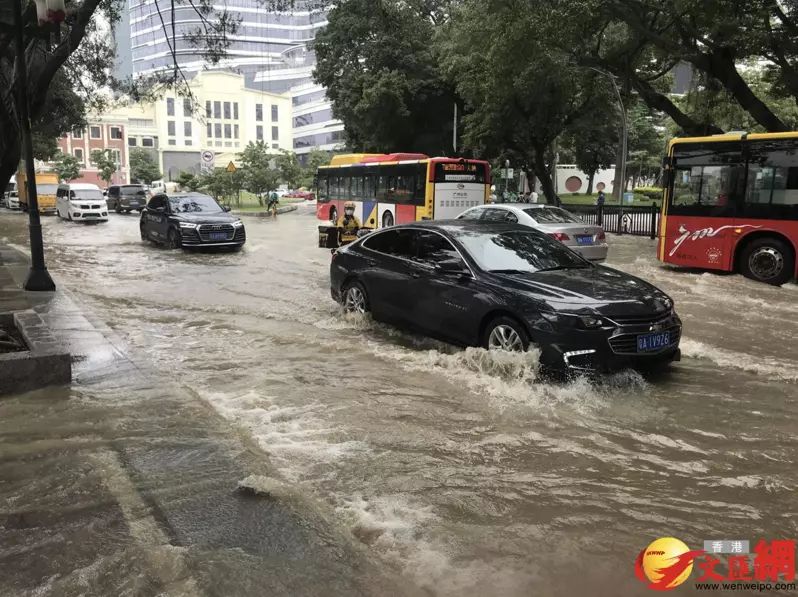 ▲因珠江發生洪水，廣州城區許多地方淹水。（圖／翻攝香港文匯網）