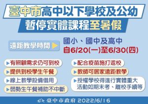 台中市政府宣布,遠距離教學延至6/30(圖/台中市政府提供) ▲台中市政府宣布,遠距離教學延至6/30(圖/台中市政府提供)