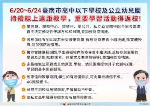 台南市政府表示,將延長遠距離教學至6/24。(圖/台南市政府提供) ▲台南市政府表示,將延長遠距離教學至6/24。(圖/台南市政府提供)