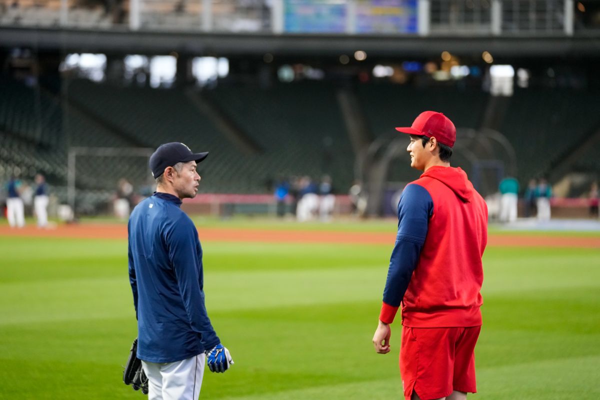 ▲鈴木一朗與大谷翔平對談。（圖／水手隊推特）