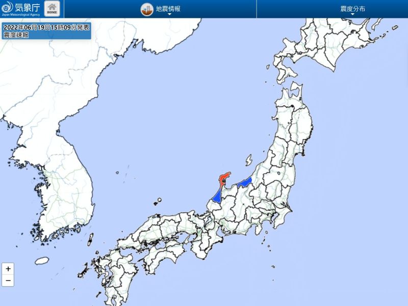 日本石川縣規模5.2地震 深度僅10公里無海嘯威脅