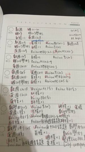 ▲賈子謙的讀書日程表。(圖/王蘭芬授權提供) ▲賈子謙的讀書日程表。(圖/王蘭芬授權提供)