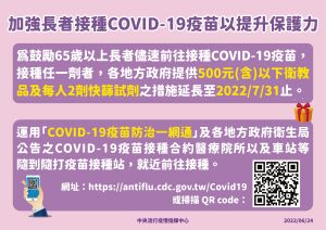 ▲長者接種獎勵500元延長至7月底。（圖／指揮中心）