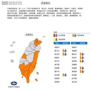 ▲氣象局發布高溫警示。（圖／中央氣象局）