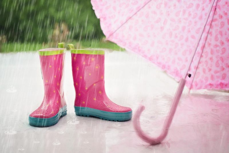 ▲台灣夏季雖然相當炎熱，但也時常出現午後雷陣雨，因此不少人仍會準備好雨鞋、拖鞋和雨傘以防萬一。（示意圖／取自pixabay）