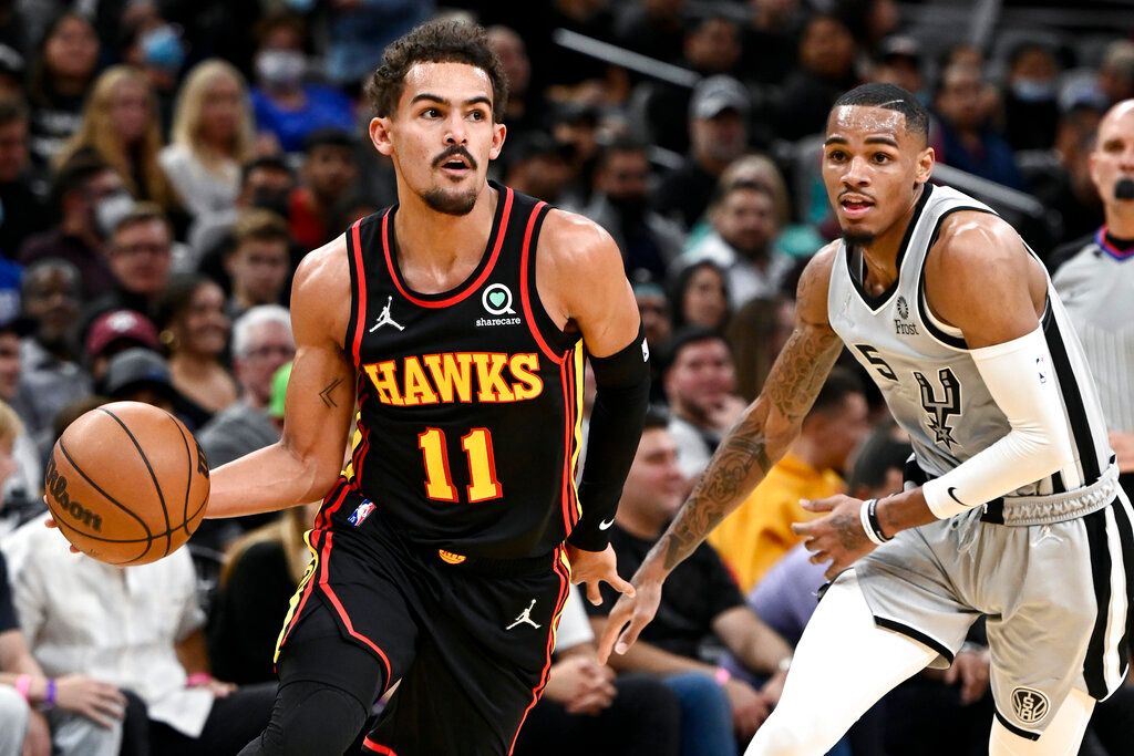 ▲Trae Young和Dejounte Murray。（圖／美聯社／達志影像）