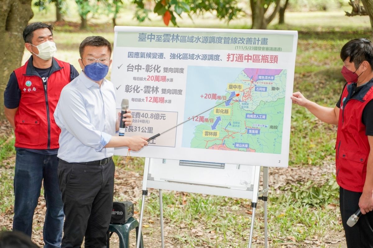 ▲立法院副院長蔡其昌今邀集立法委員何欣純、林靜儀等相關單位到霧峰會勘，烏溪伏流水第三期工程(圖／蔡其昌提供2022.6.28)