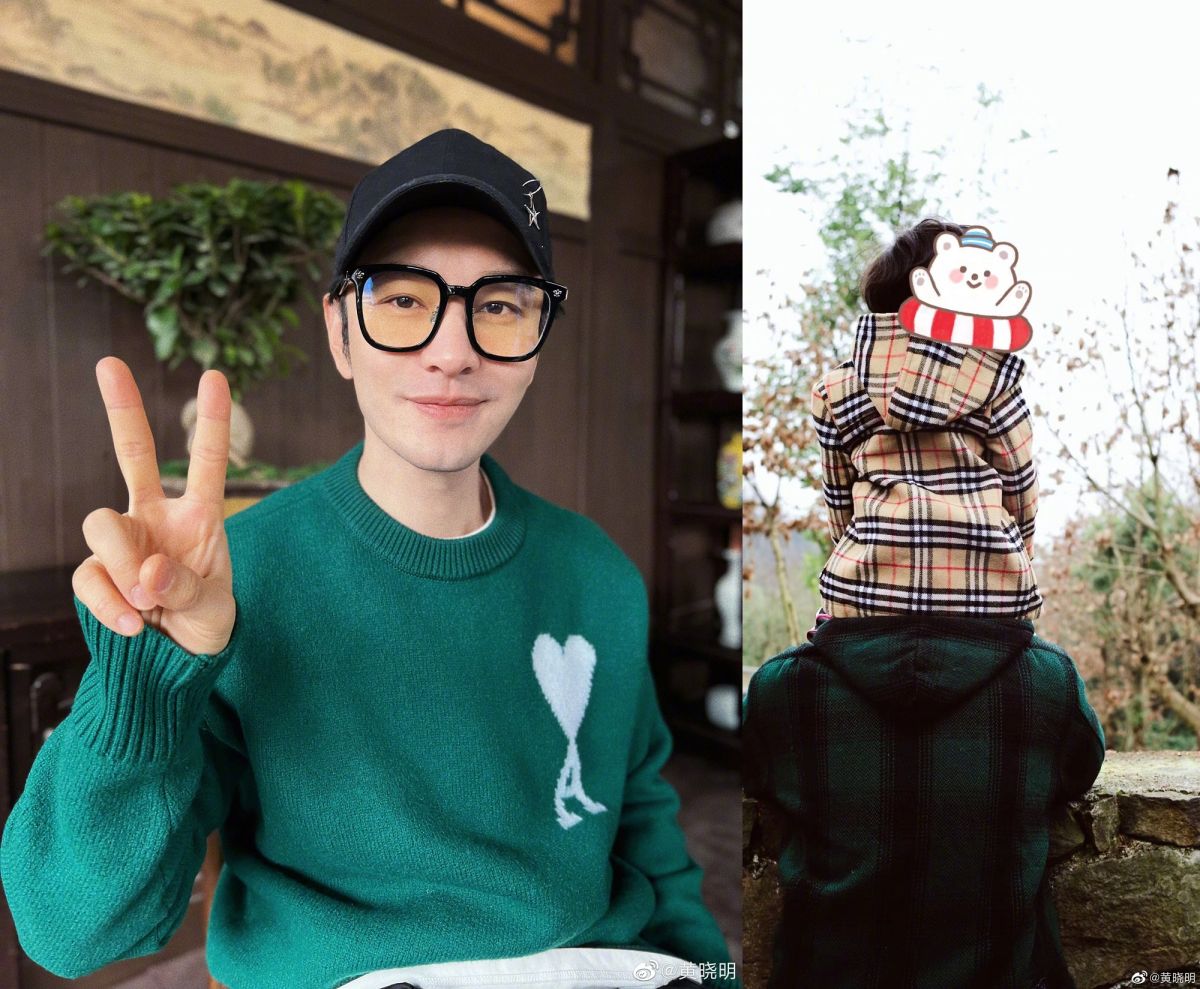 ▲黃曉明秀出與兒子的背影照。（圖／黃曉明微博）