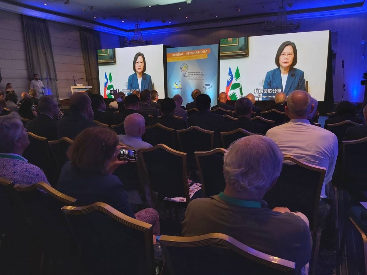 ▲蔡英文表示，身為自由、民主主義者們正面臨著相似的挑戰，而進入後疫情時代，這些挑戰將會變得更加嚴峻。（圖／民進黨提供）