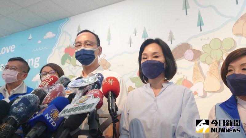 ▲國民黨黨主席朱立倫認為民進黨慌了，才會一直對柯志恩進行人身攻擊。（圖／記者鄭婷襄攝，2022.07.01）