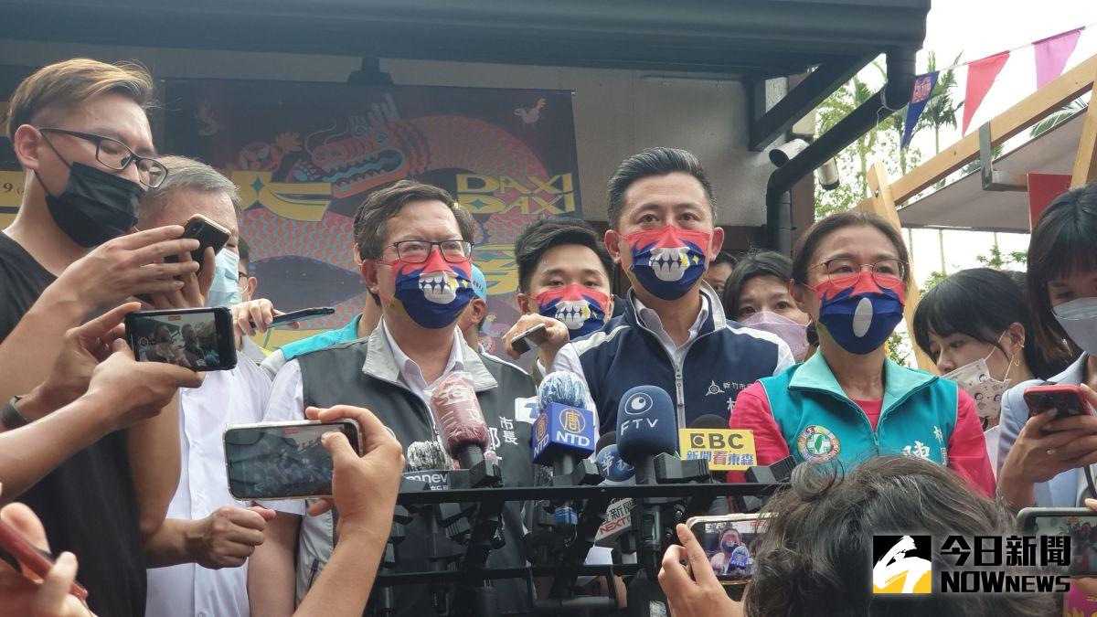 ▲林智堅今天首次在桃園的公開行程時面對媒體表示，選民眼睛是雪亮的，希望年底選戰是場君子之爭，至於政治口水「大可不必」。（圖／記者李春台攝，2022.07.02）